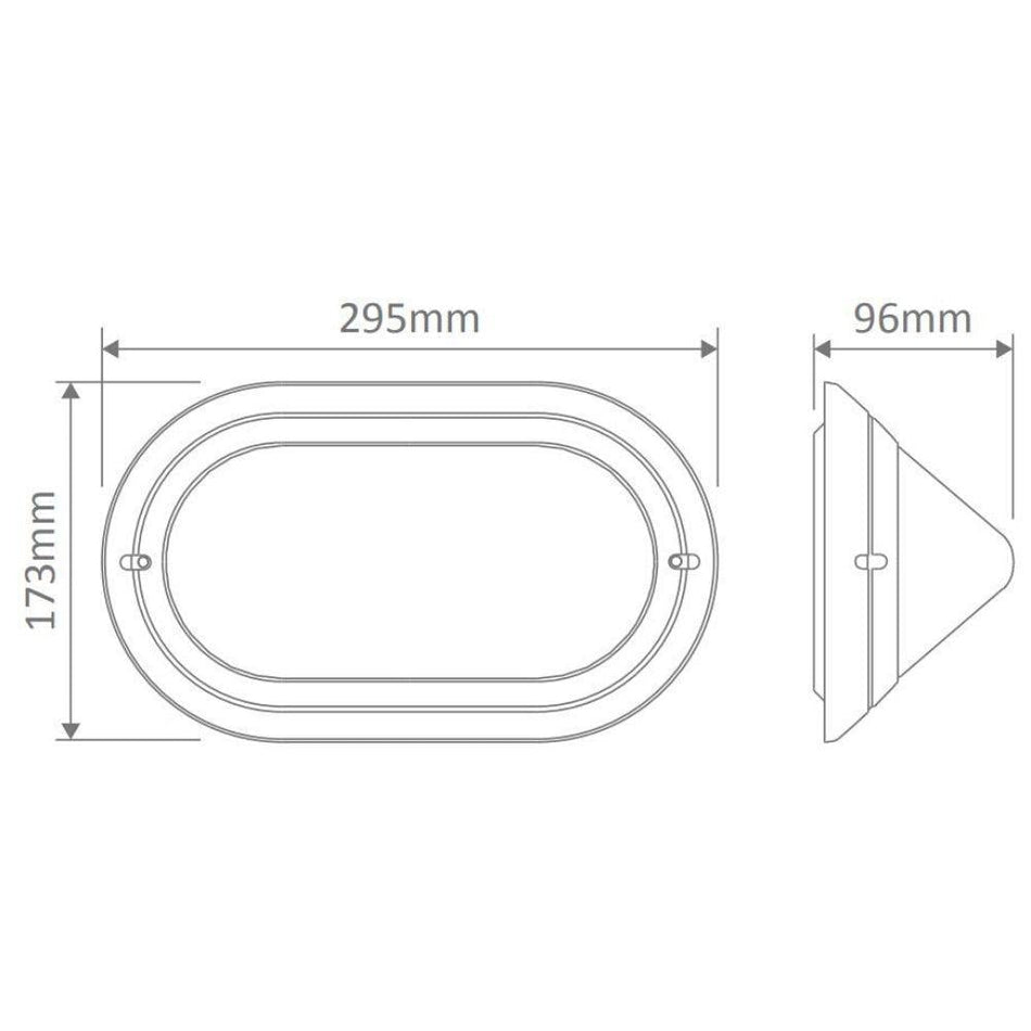 POLYRING-LGE-EYE - Oval Large Eyelid Fascia Polycarbonate Wall Light IP65 White