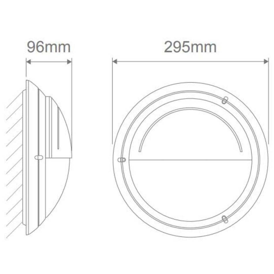 POLYRING-RND-EYE - Round Eyelid Fascia Polycarbonate Wall Light Black