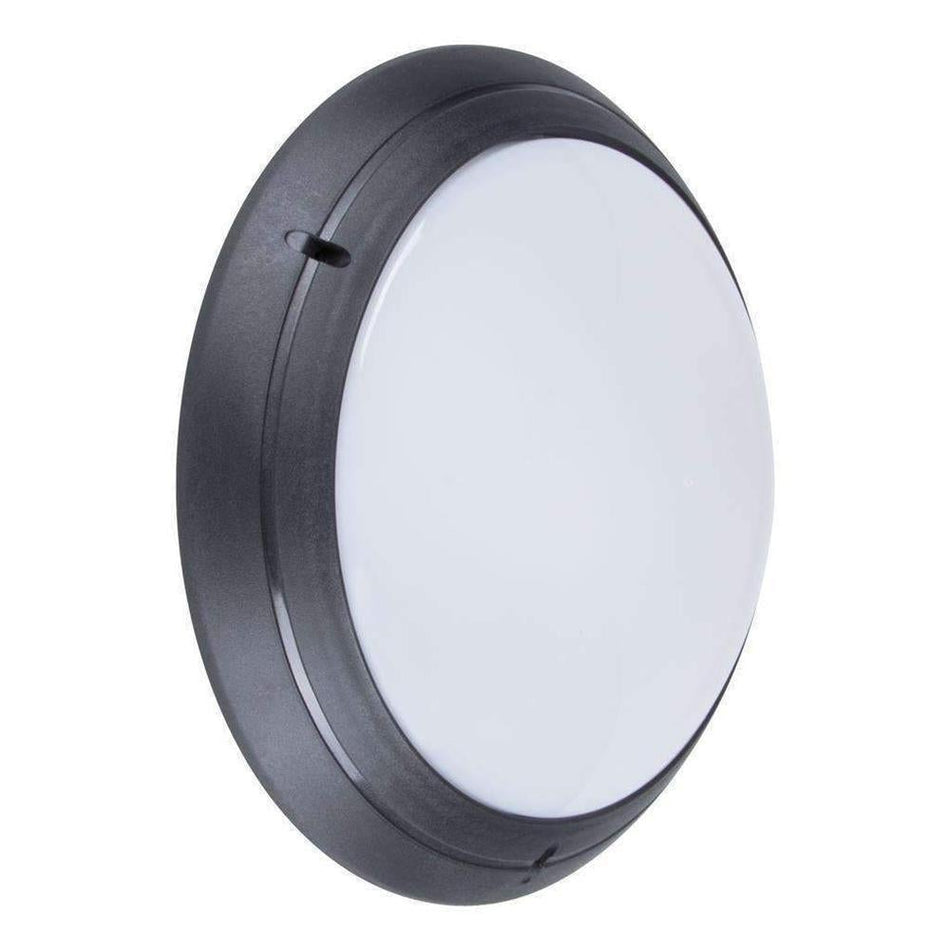 POLYRING-RND-PLN - Round Plain Fascia Polycarbonate Wall Light - Black