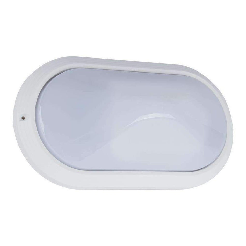 POLYRING-SML-PLN - Oval Small Plain Fascia Polycarbonate Wall Light - White