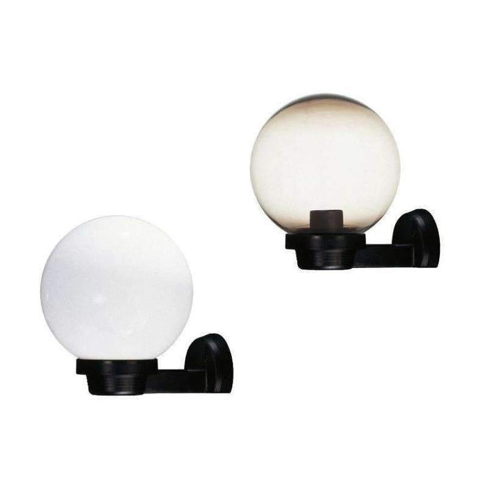 POLYWALL-BLK - 200mm Polycarbonate Sphere & Arm Wall Light Black - Opal