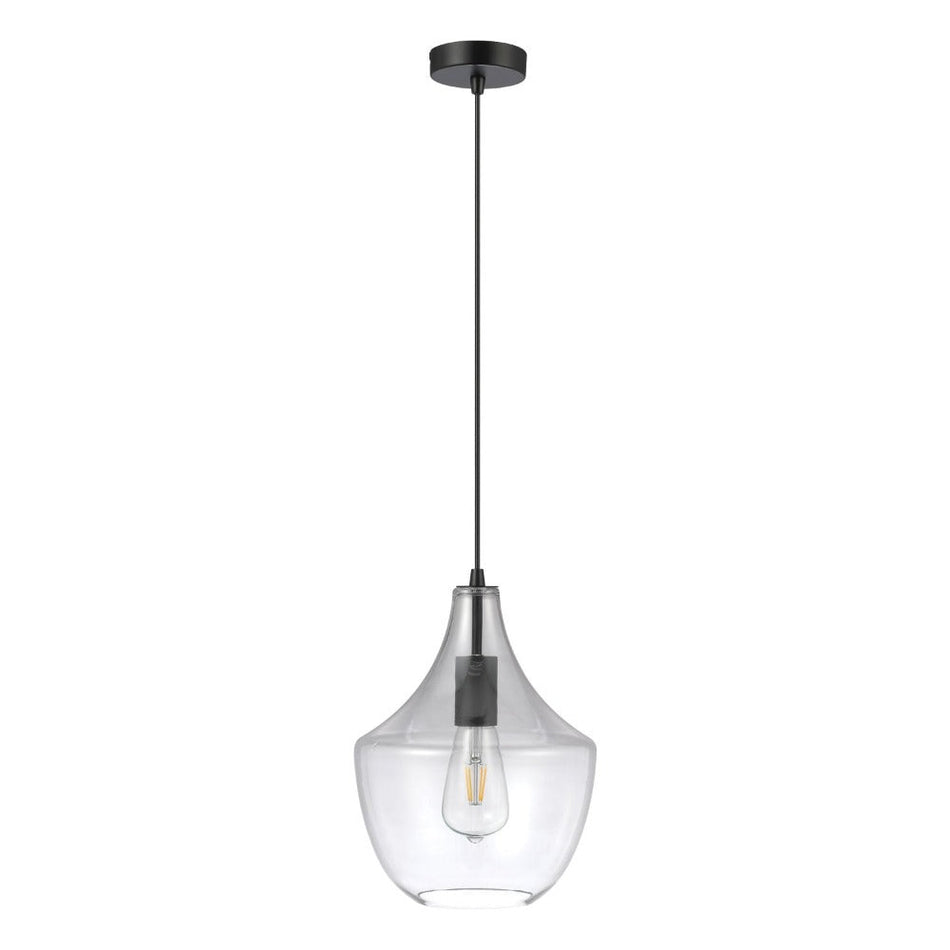 Domus SAIL - 1 Light Pendant - Black / Clear