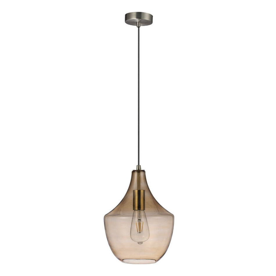 SAIL - 1 Light Pendant - Antique Brass / Amber