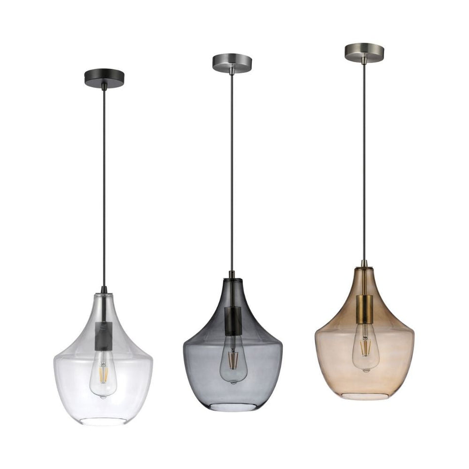 SAIL - 1 Light Pendant - Antique Brass / Amber