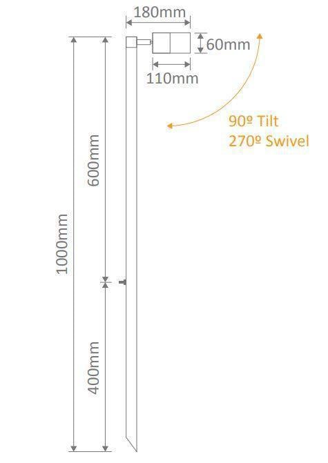 SHADOW-1-PTH - 6W 3-CCT 12V Exterior LED Garden Spike Light - DRIVER REQUIRED - 316 Stainless