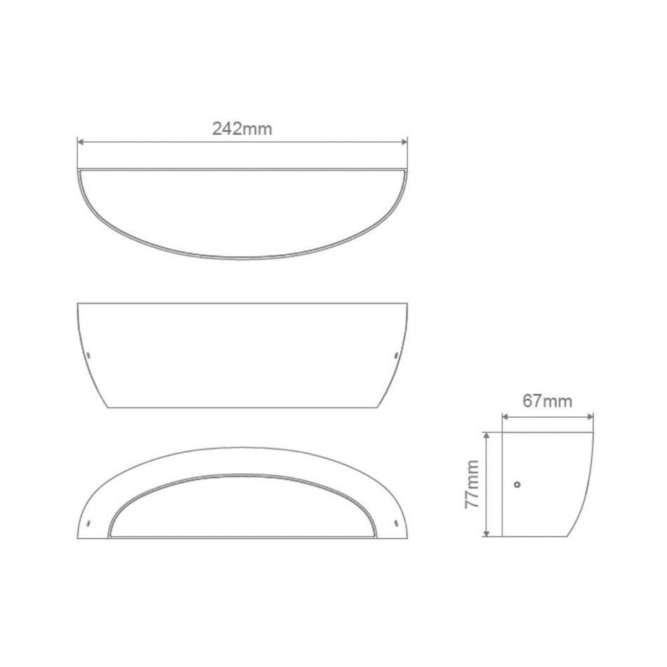 SINTA-8 - 8W LED Dimmable Tri-Colour Interior Up/Down Wall Light - TRIO - White