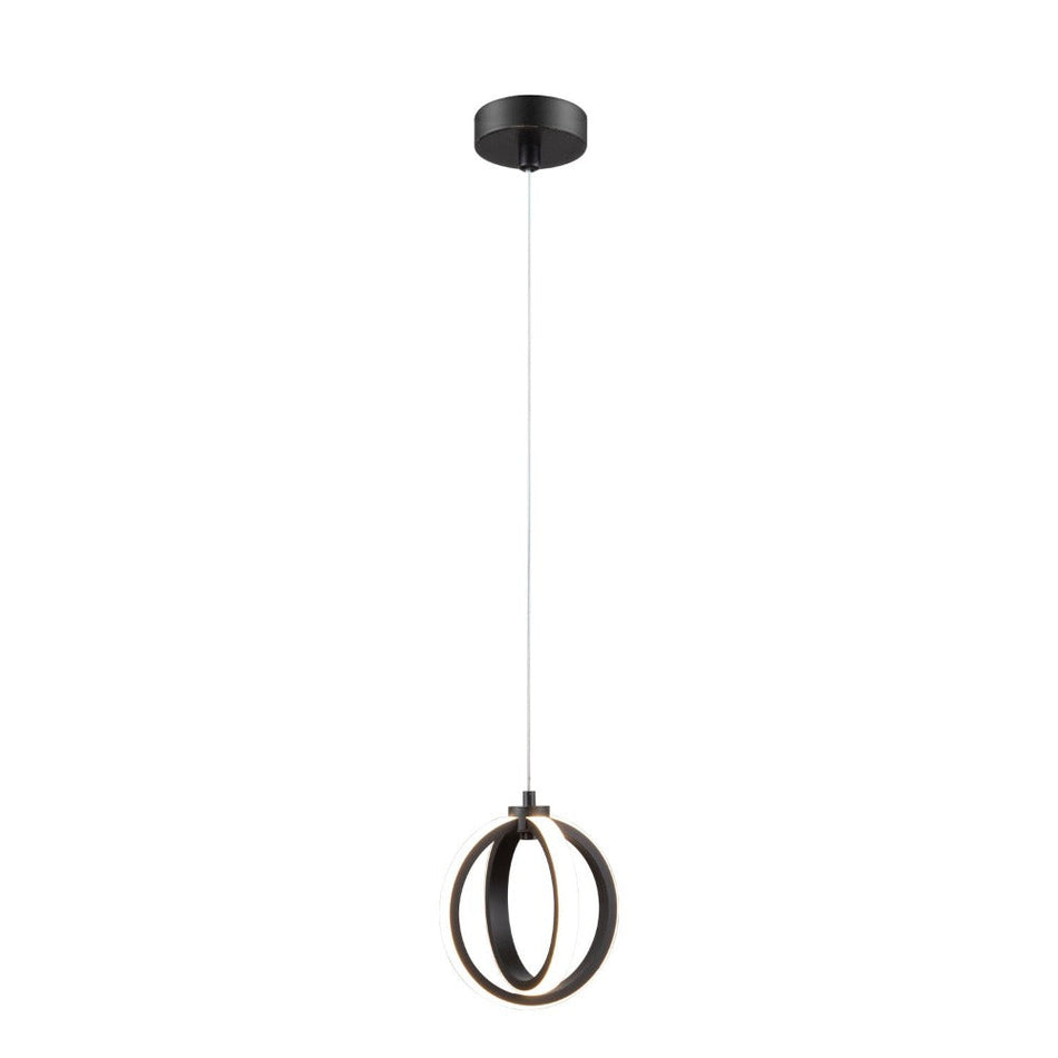 SPIN-PDT - 12W LED Tri-Colour Dimmable Spherical Ring Pendant - TRIO - Black