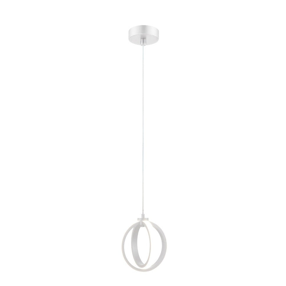 SPIN-PDT - 12W LED Tri-Colour Dimmable Spherical Ring Pendant - TRIO - White