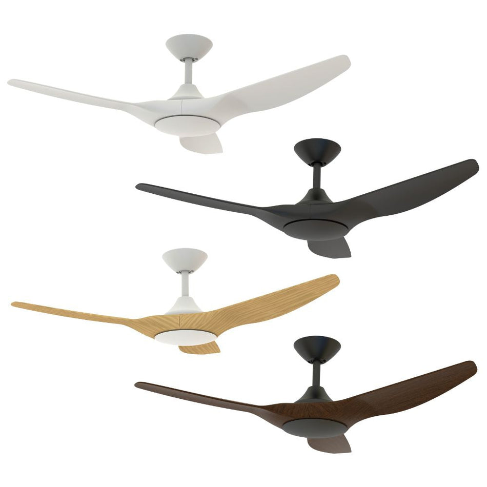 STRIKE-48 - 3 Blade 48" 1220mm DC Ceiling Fan with Optional Light Kit - White/White