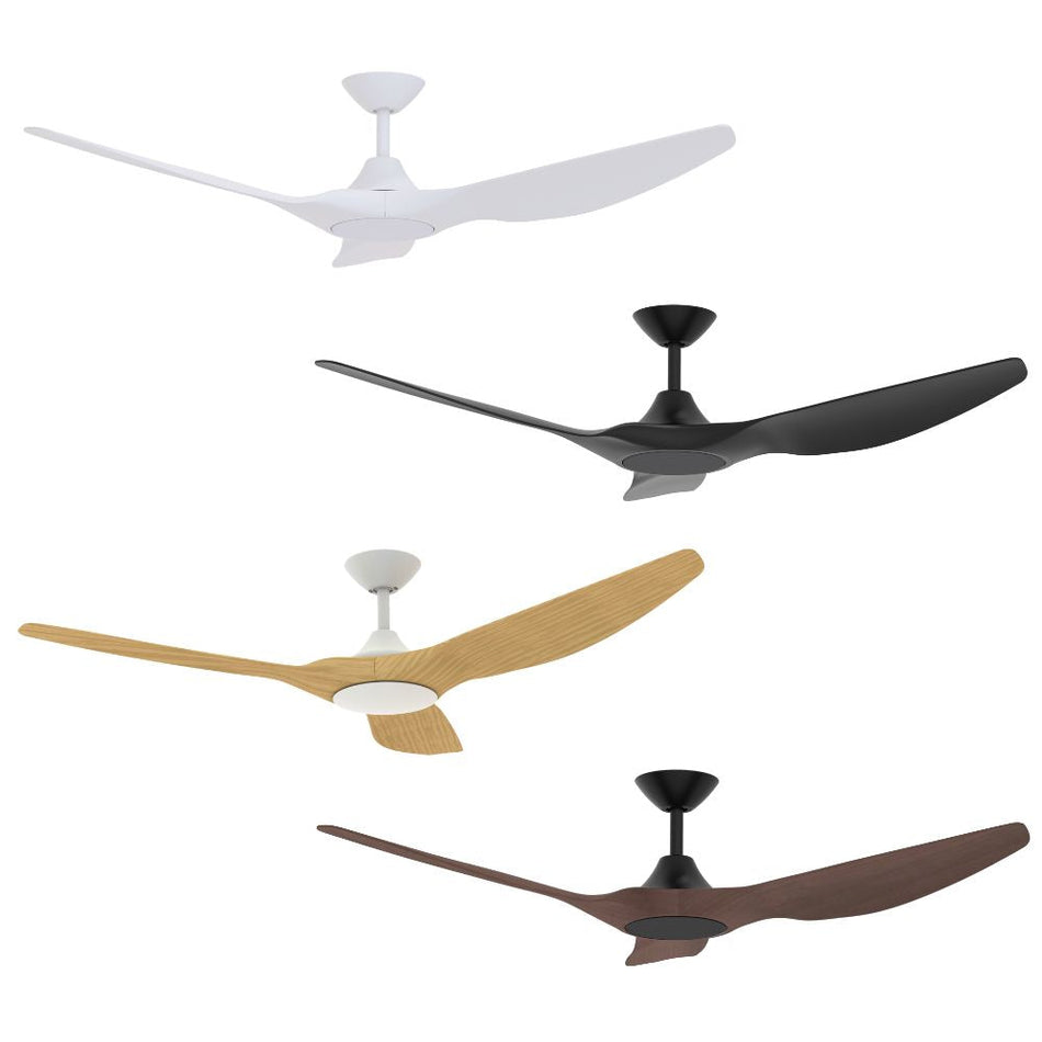 STRIKE-60 - 3 Blade 60" 1520mm DC Ceiling Fan with Optional Light Kit - White/White