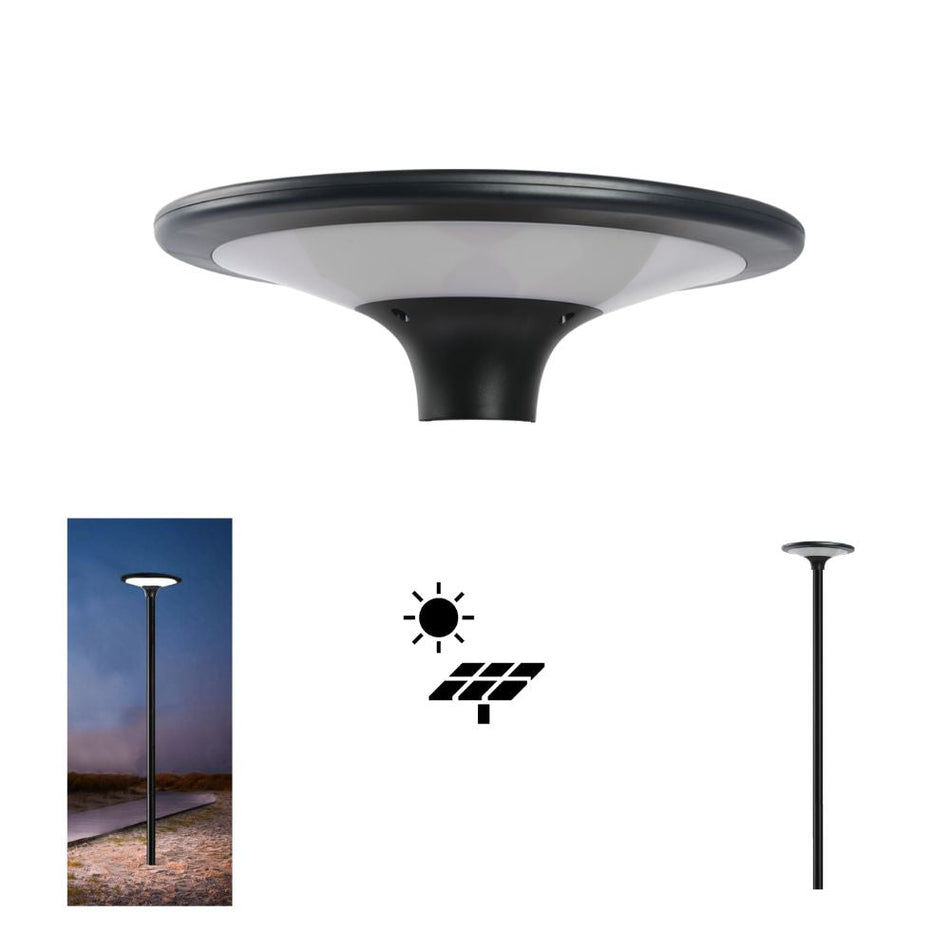 SUNSOLAR-1 - Solar Powered 20W LED 2-CCT Dual Colour High Output Post Top Area Light Bollard Garden Head Only IP65