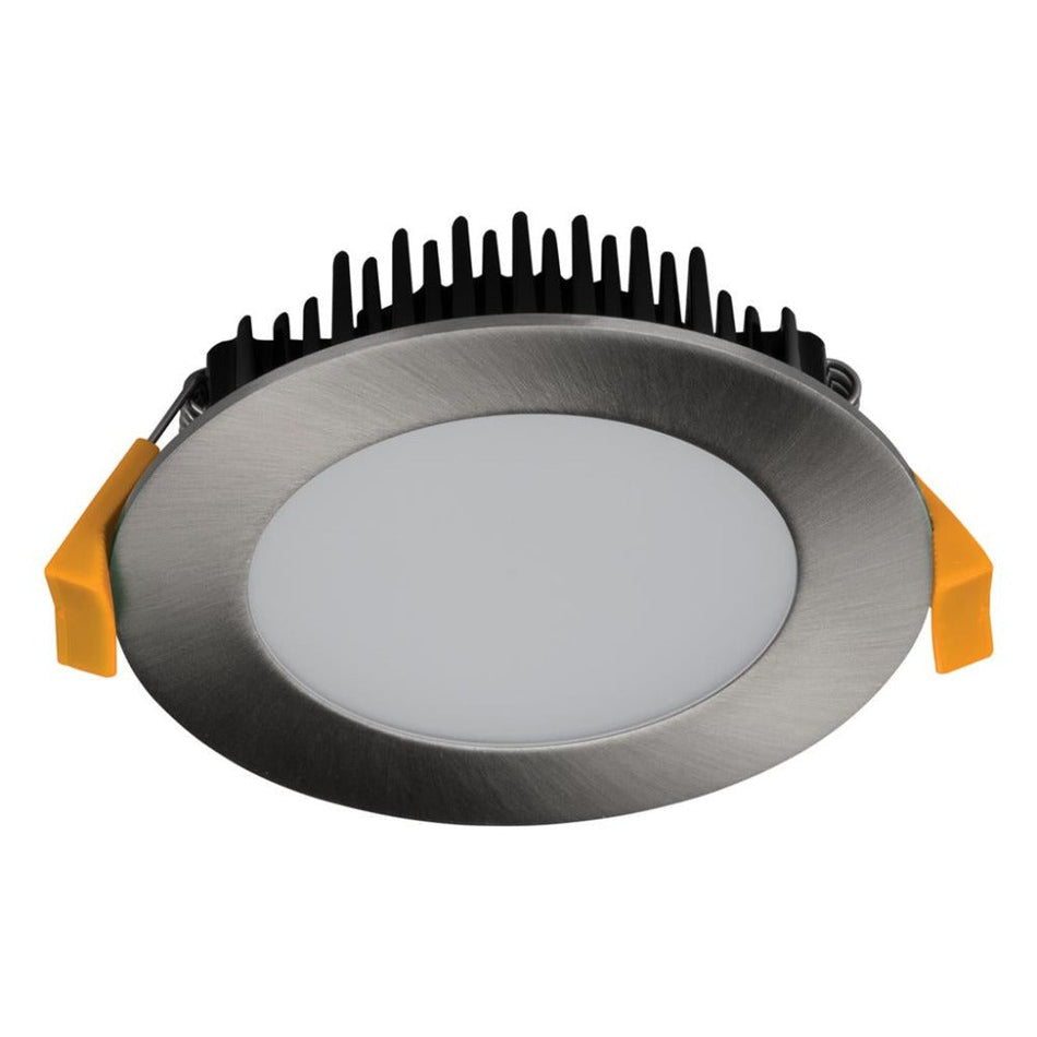 TEK-13-DALI - DALI Dimmable 13W LED Tri-Colour Round Flat Face Downlight IP44 - Brushed Chrome