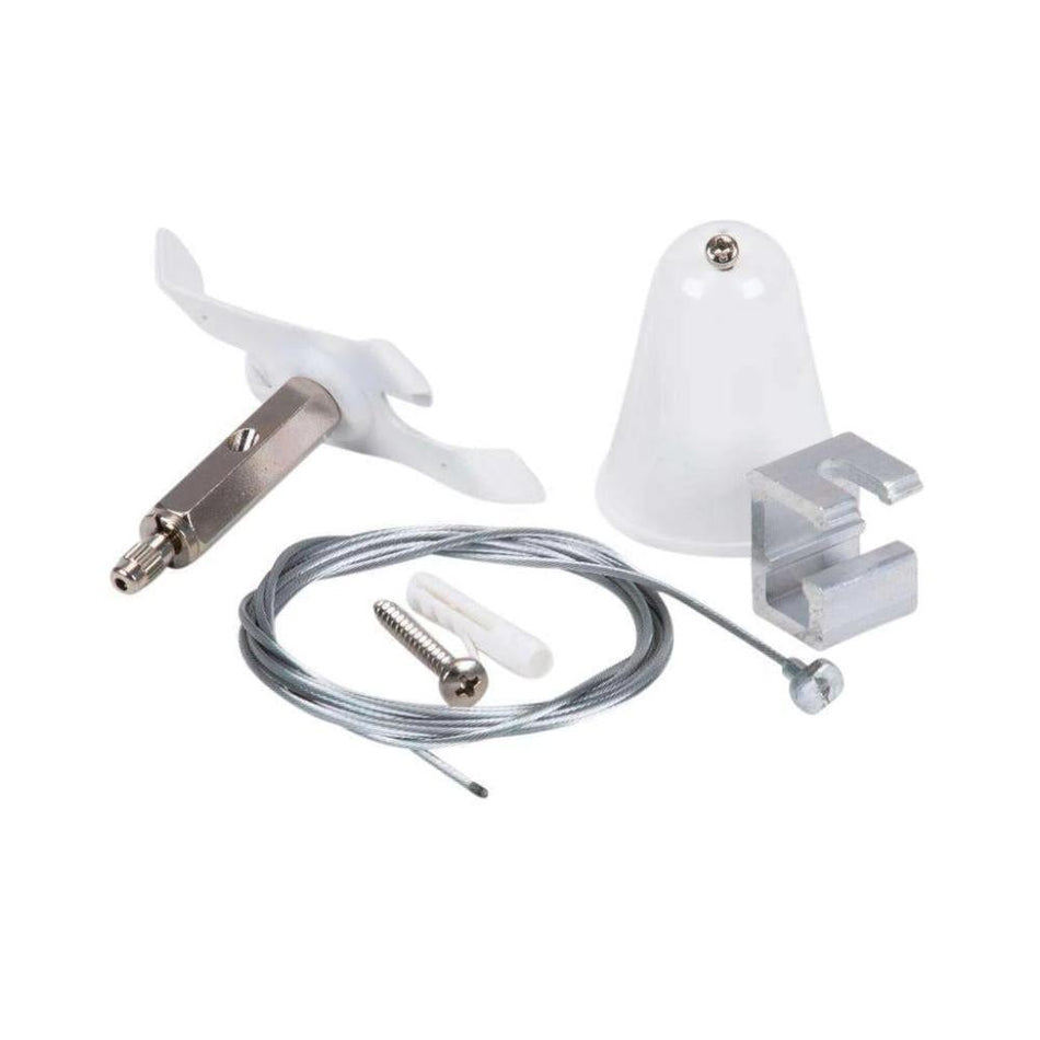 TRAK-3-SUS - 3-Circuit 1.5M Stainless Steel Suspension Kit - White