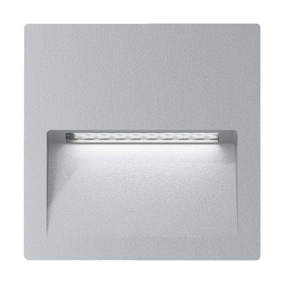 ZAC-4-SQR - 4W 12V DC LED Exterior Square Recessed Step Light IP65 - DRIVER REQUIRED - Silver
