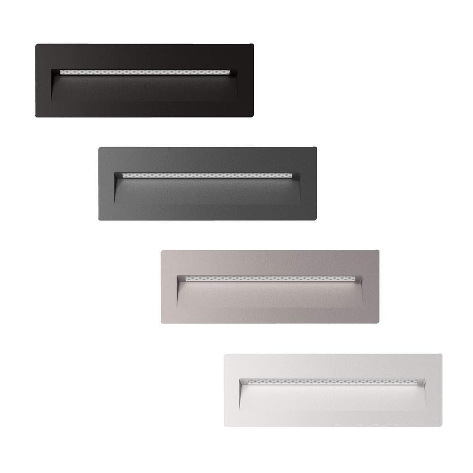 ZAC-8 - 8W LED Exterior Rectangle Recessed Step Light IP65 - Silver