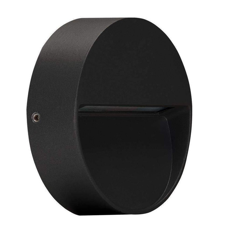 ZEKE-4-RND - 4W LED Exterior Round Surface Mount Step Light IP65 - Black