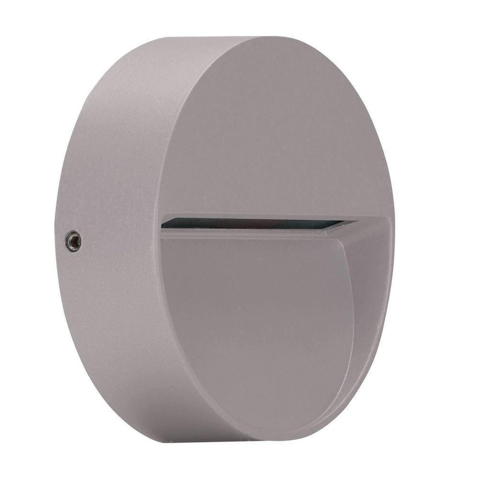 ZEKE-4-RND - 4W LED Exterior Round Surface Mount Step Light IP65 - Silver