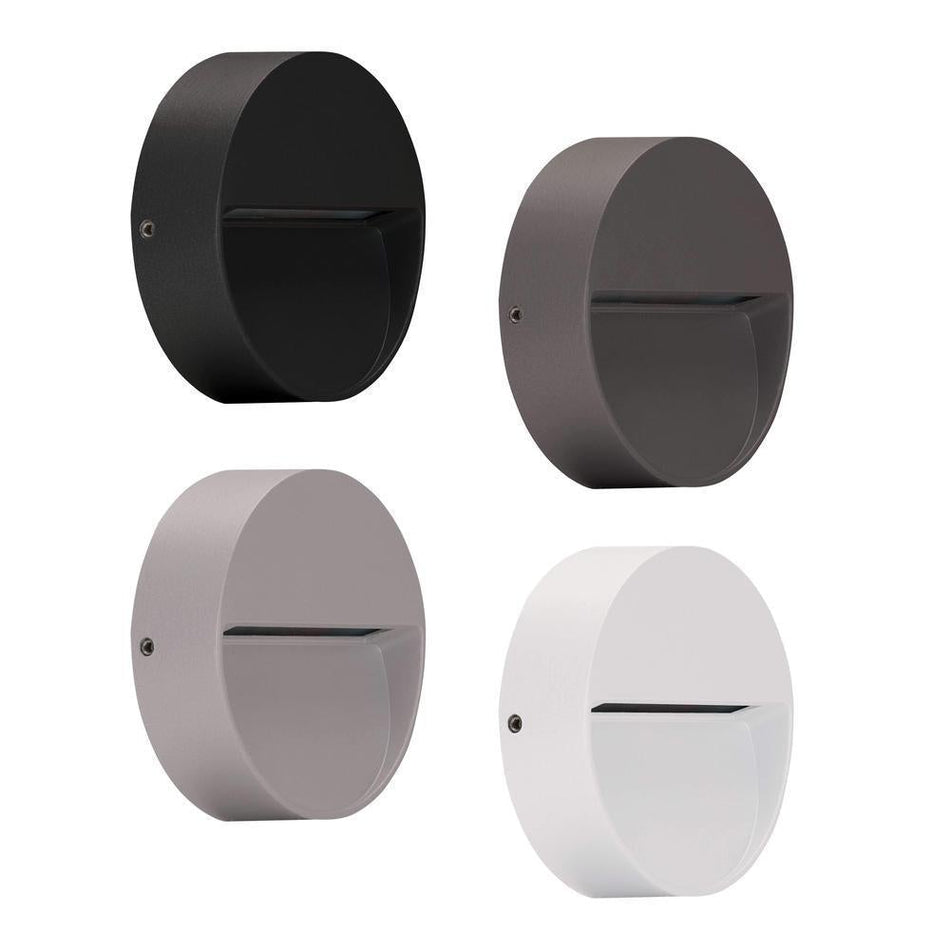 ZEKE-4-RND - 4W LED Exterior Round Surface Mount Step Light IP65 - Black