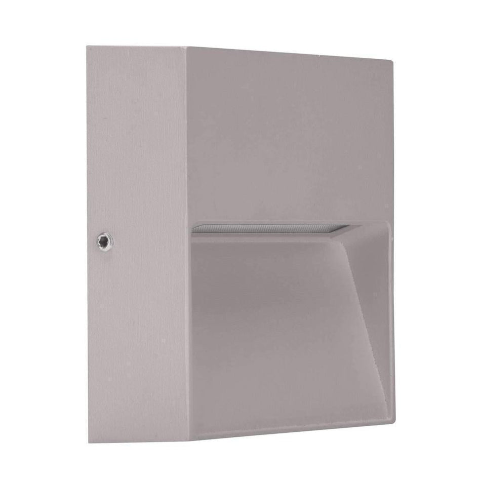 ZEKE-4-SQR - 4W 12V DC LED Exterior Square Surface Mount Step Light IP65 - DRIVER REQUIRED - Silver