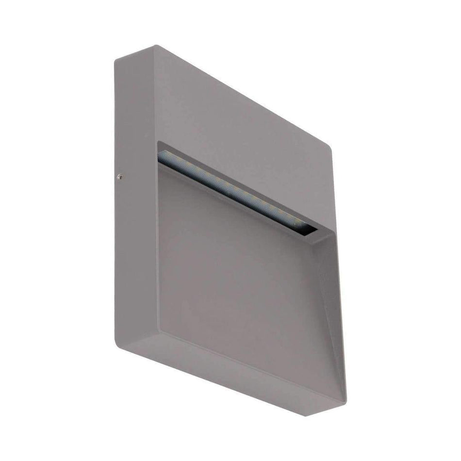 ZEKE-9-SQR - 9W 12V DC LED Exterior Square Surface Mount Step Light IP65 - DRIVER REQUIRED - Silver