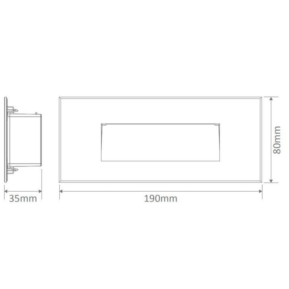 ZONE-5 - 5W Recessed LED Steplight IP65 Frosted Glass