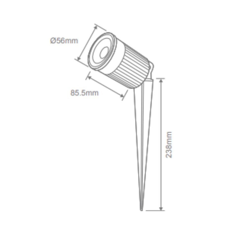 ZOOM-PRO-12 - 12W LED 12/24V Tri-Colour Exterior LED Garden Spike Light Black - DRIVER REQUIRED