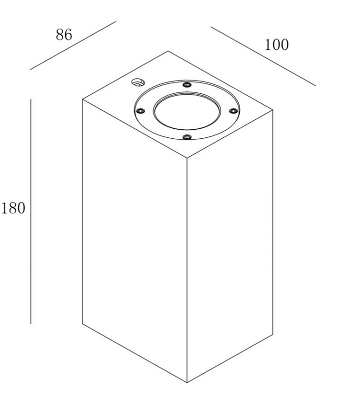 Rectagular Up & Down Concrete Outdoor Wall Light