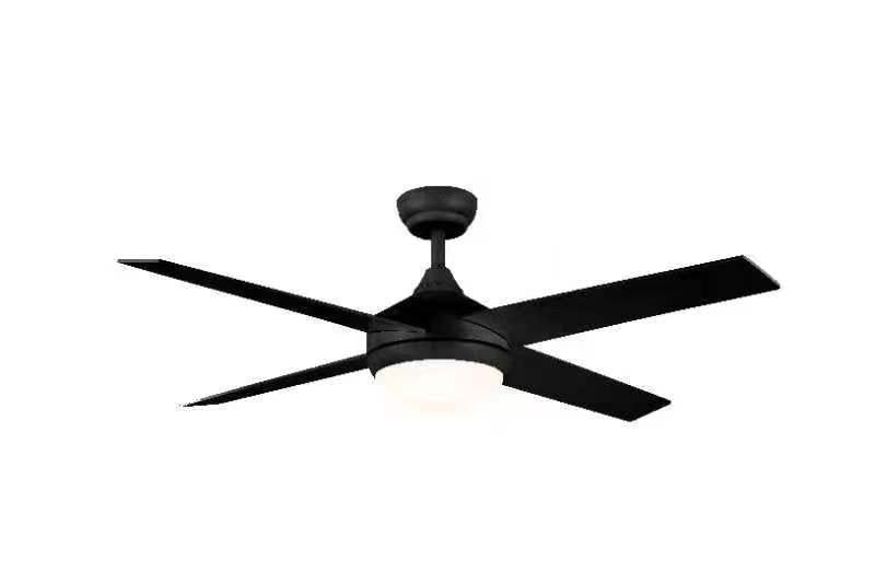 Coogee AC Ceiling Fan With 2 x E27 Light - Black 4 Blade 52"