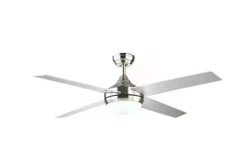 Coogee AC Ceiling Fan With 2 x E27 Light - Silver 4 Blade 52"