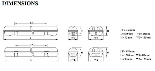 T8 Tube Batten W/p 4ft