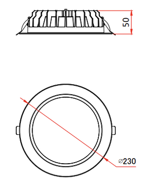 Dual Wattage 30-40w 200mm Cutout Dl4001d