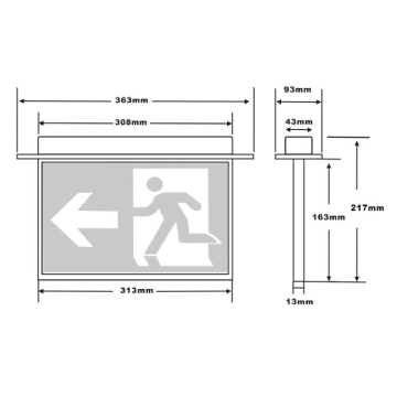 Recessed Mount Exit(Sp-2002bk)