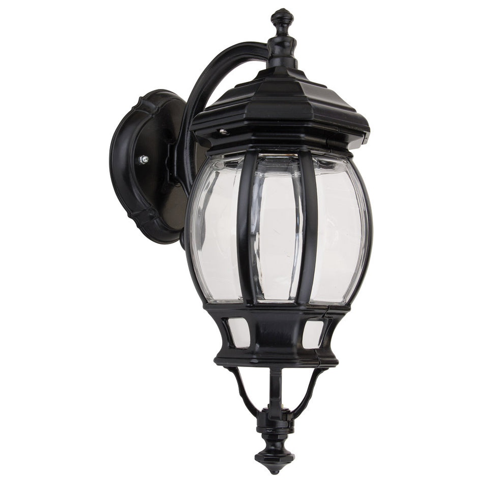 GT-1032 Vienna Curved Arm Downward Wall Light - Powder Coated Finish / B22 - Black