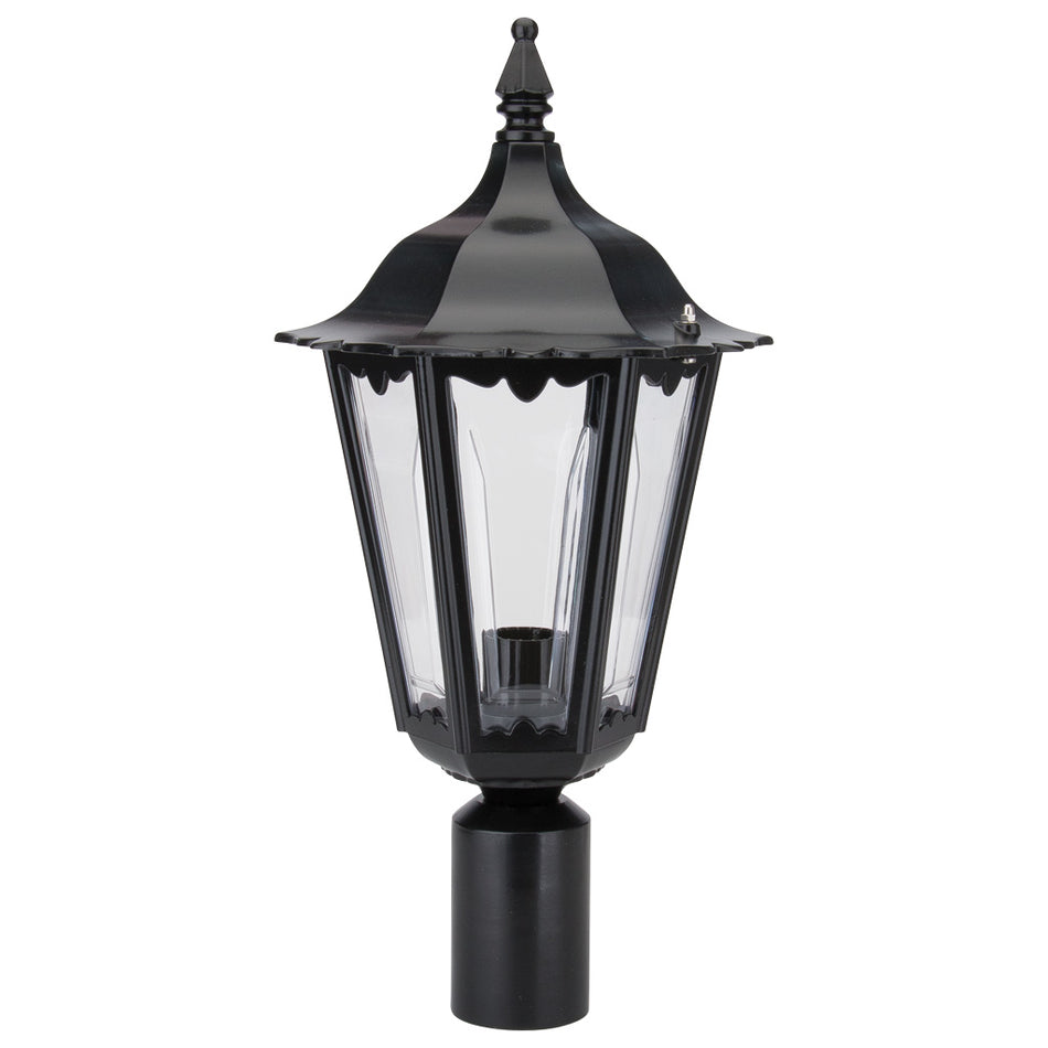 GT-149 Chester Post Top Light - Powder Coated Finish / B22 - Black