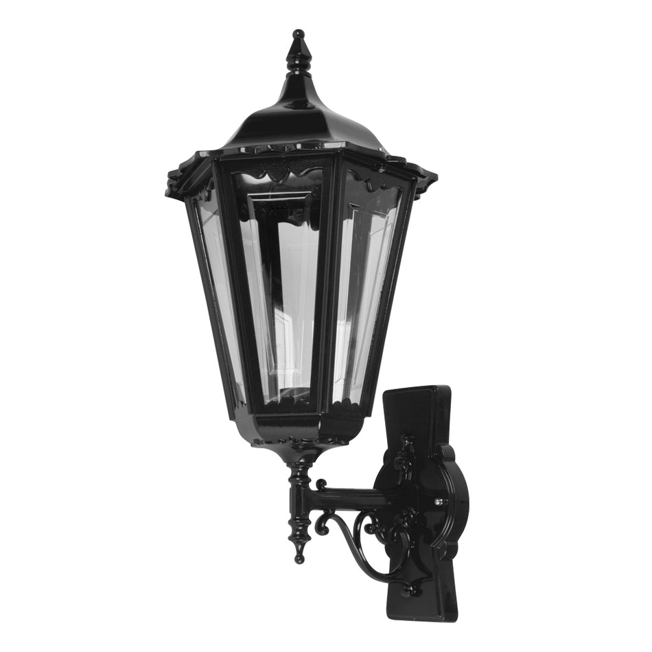 GT-161 Chester Large Upward Wall Light - Powder Coated Finish / B22 - Black