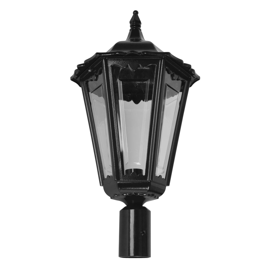 GT-166 Chester Large Post Top Light - Powder Coated Finish / B22 - Black