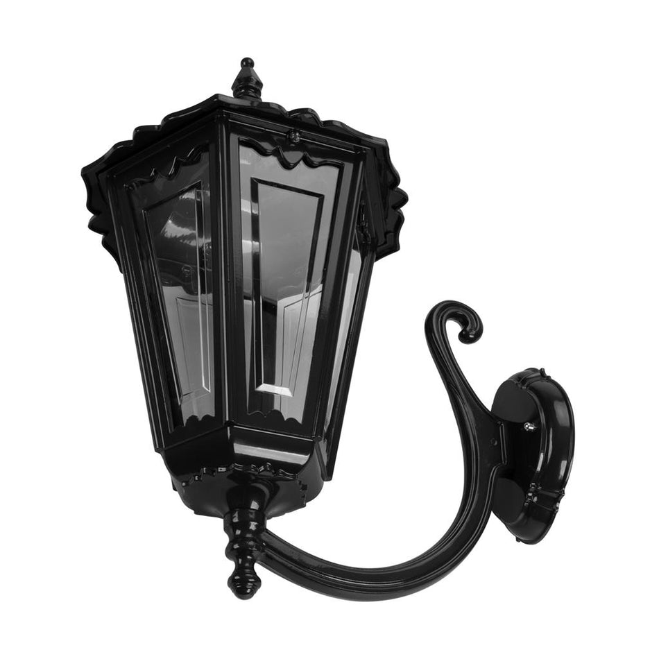 GT-171 Chester Large - Curved Arm Large Upward Wall Light - Black