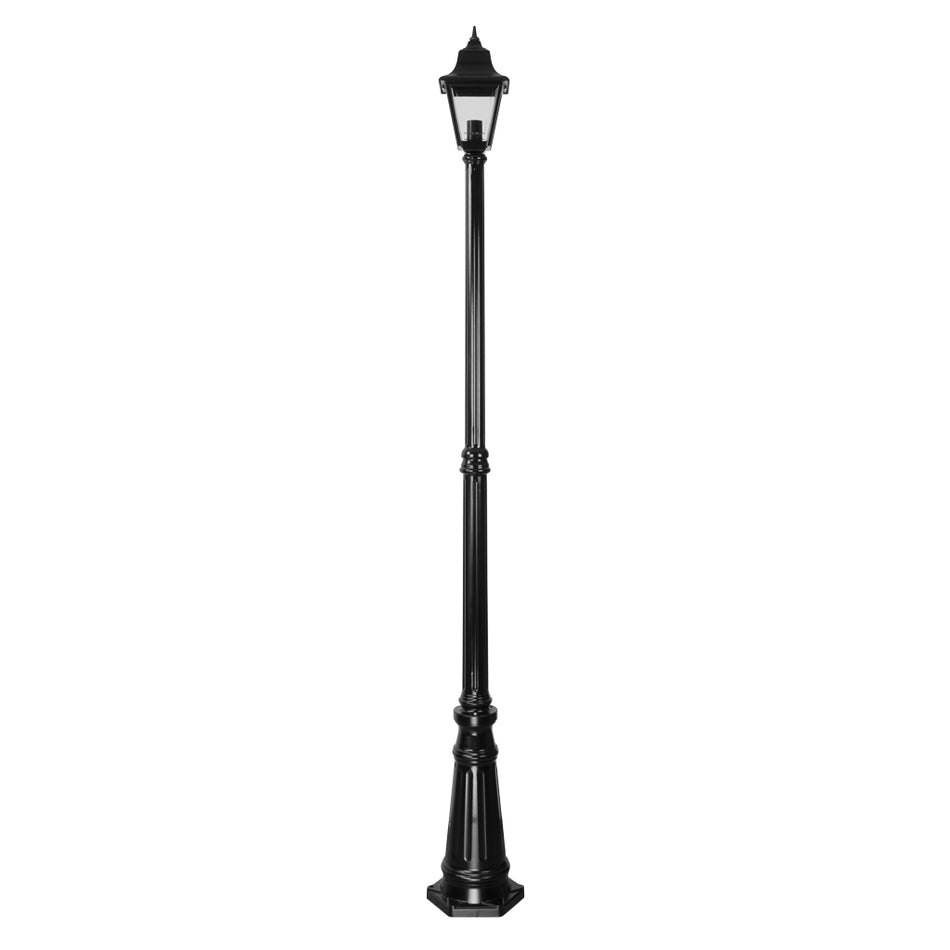 GT-238 Paris Single Head Tall Post Light - Powder Coated Finish / B22 - Black