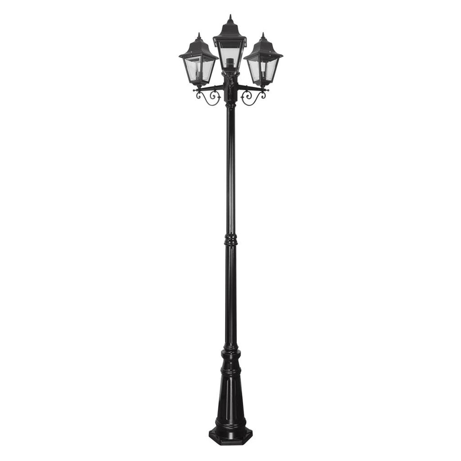 GT-242 Paris Triple Head Tall Post - Powder Coated Finish / B22 - Black