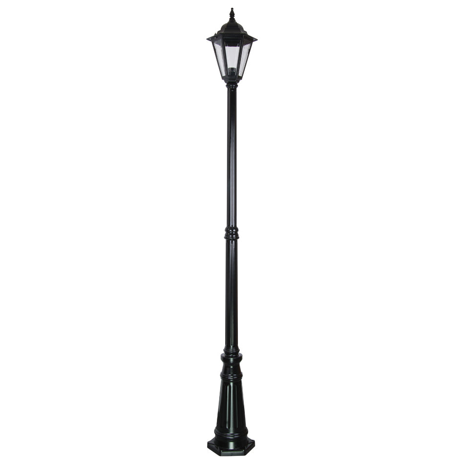 GT-428 Turin Single Head Tall Post Light - Powder Coated Finish / B22 - Black