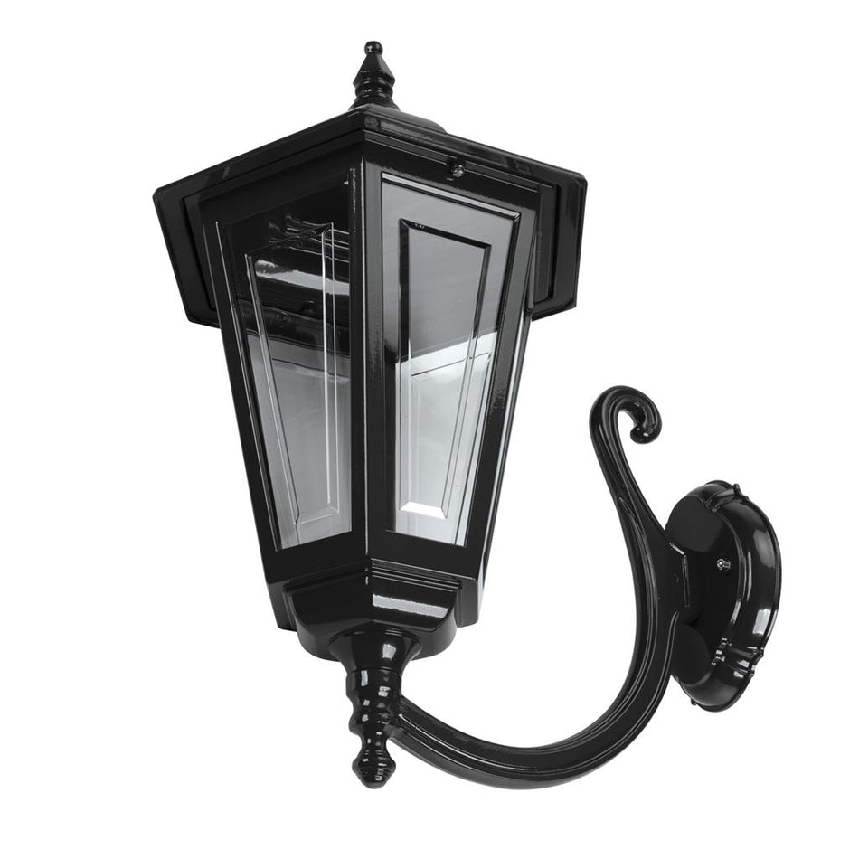 GT-491 Turin Large - Curved Arm Large Upward Wall Light - Black