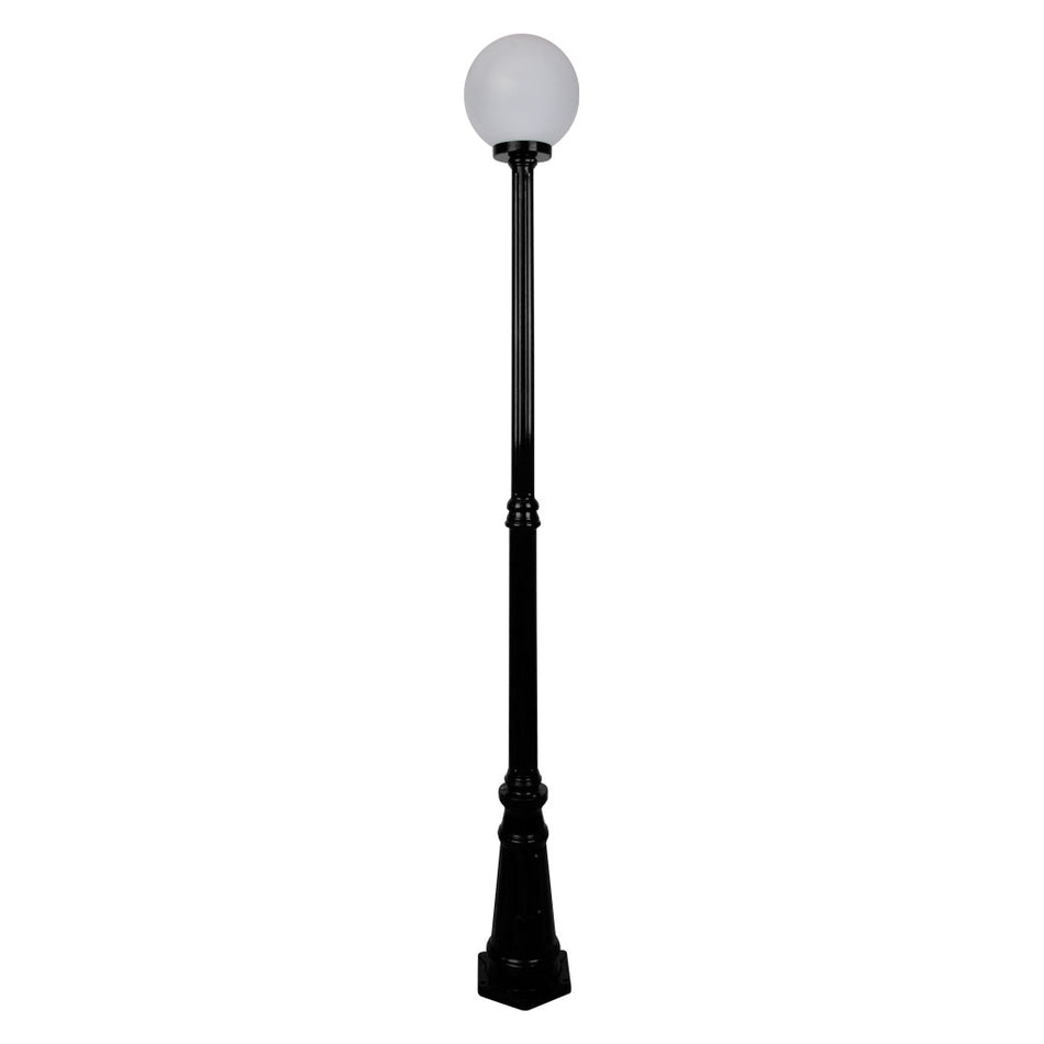 GT-557 Siena 25cm Sphere Tall Post - Powder Coated Finish / E27 - Black