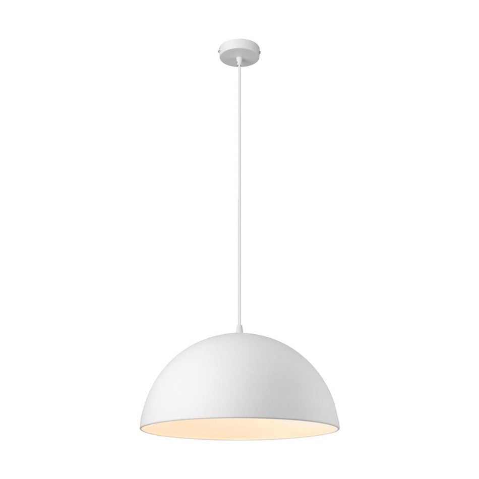 LUNA-400 Luna 400mm E27 240V Metal Pendant - White