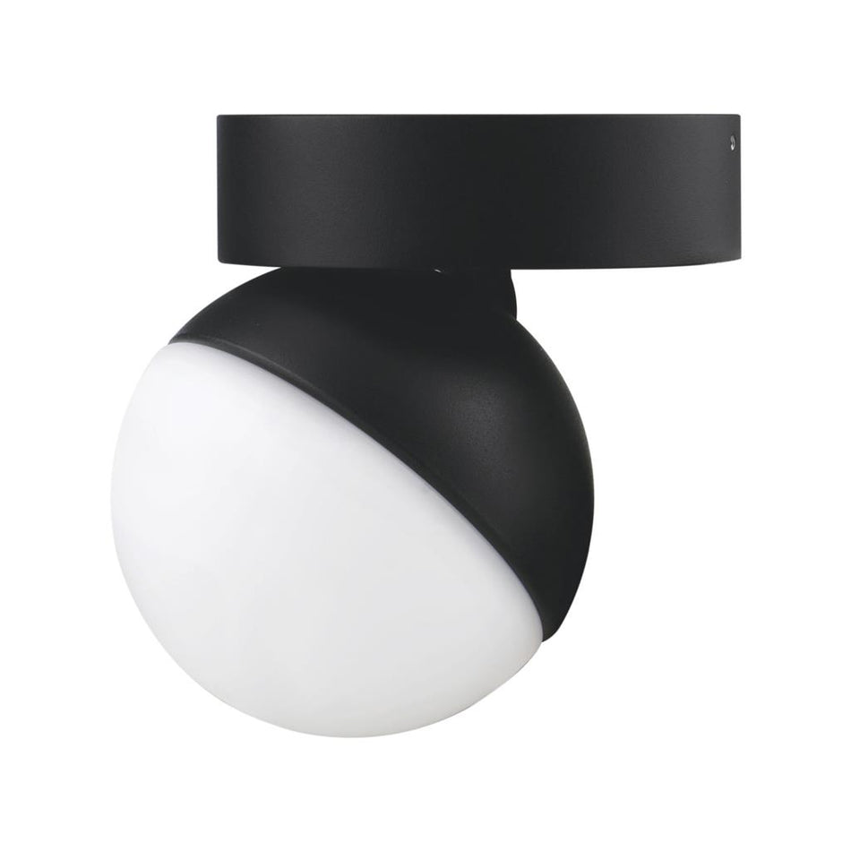MOON 6/9W 240V TRIO SURFACE MOUNT LIGHT OPAL- Black