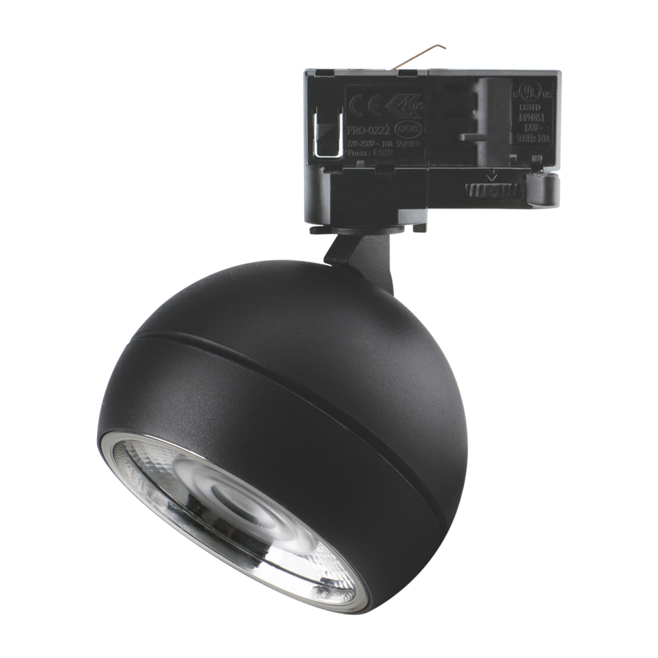 MOON 6/9W 240V TRIO TRACK LIGHT HEAD FLOOD - Black