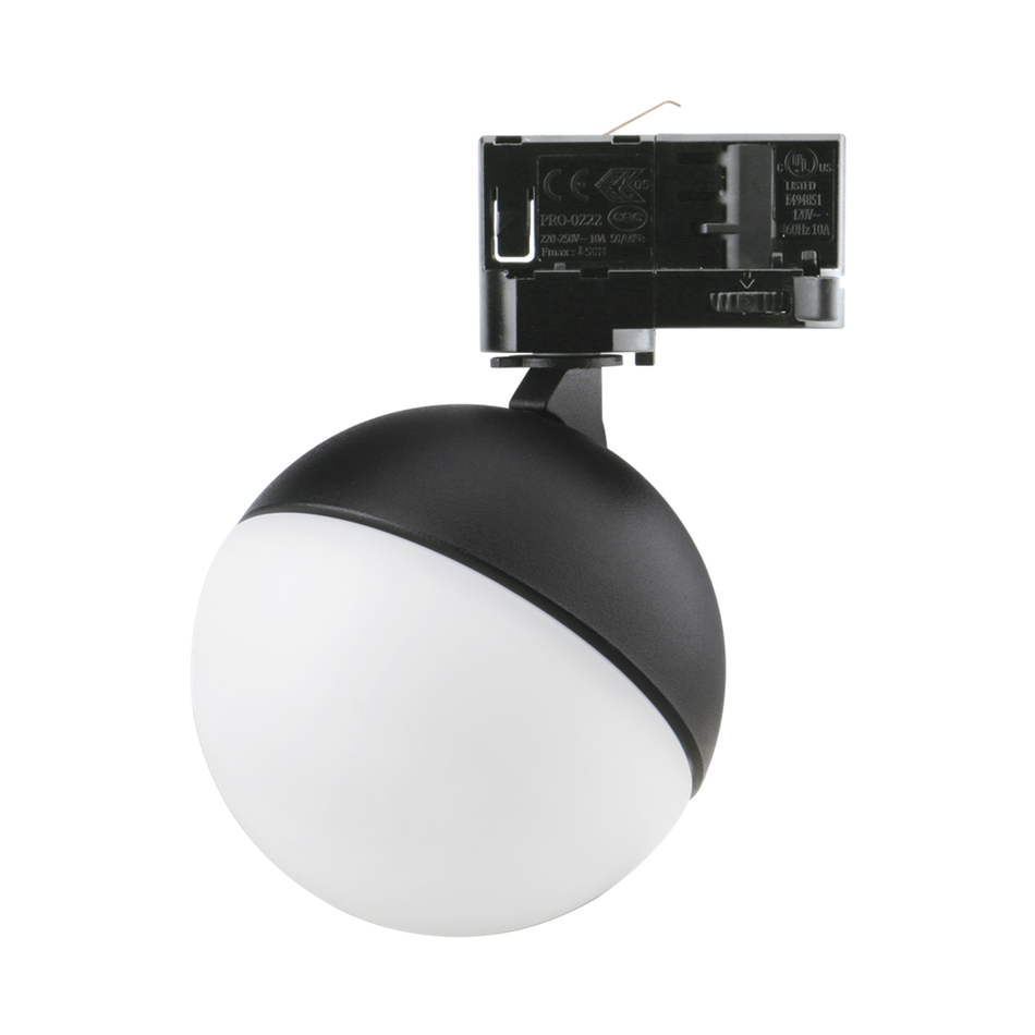 MOON 6/9W 240V TRIO TRACK LIGHT HEAD OPAL - Black
