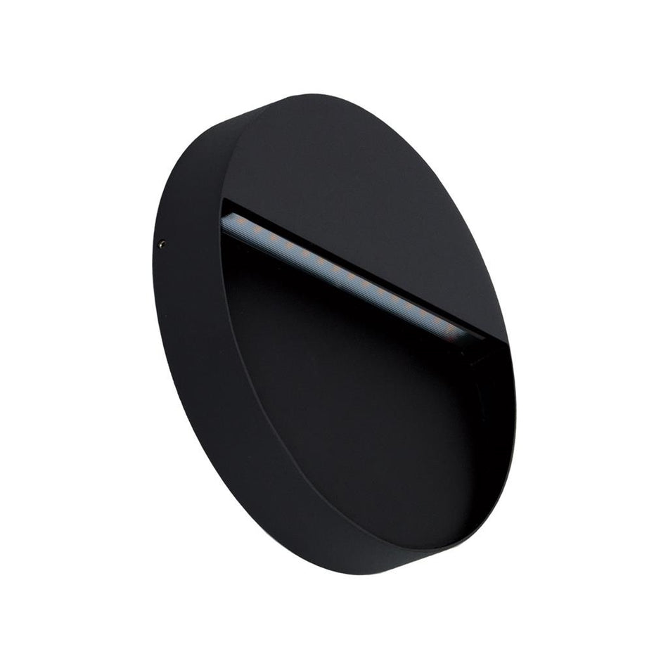 ZEKE-9- 9W Round LED Wall Light 240v - Black