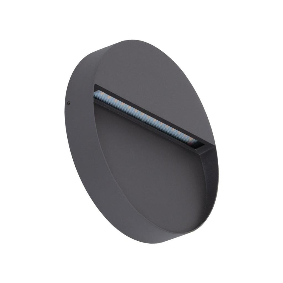 ZEKE-9- 9W Round LED Wall Light 240v - Dark Grey
