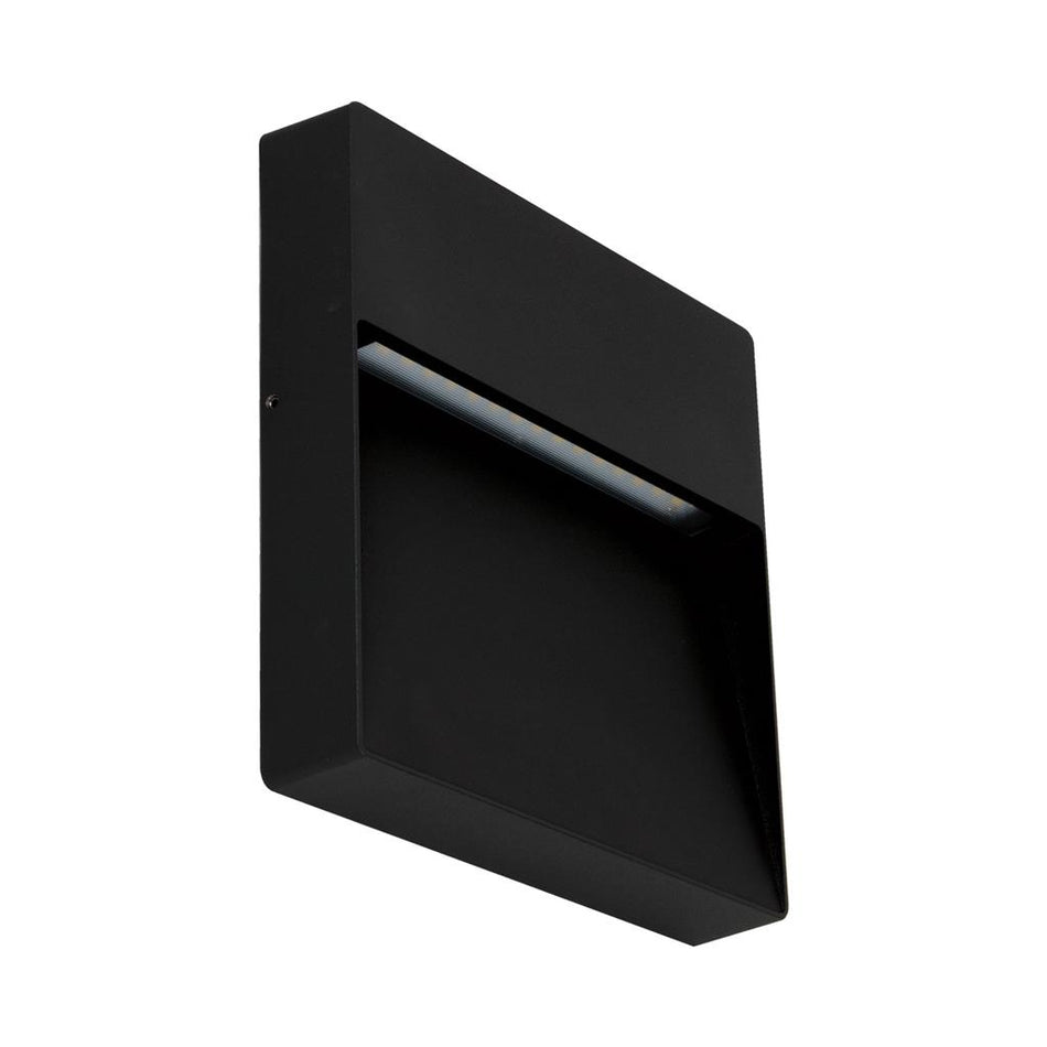 ZEKE-9- 9w Square LED Wall Light 240v - Black