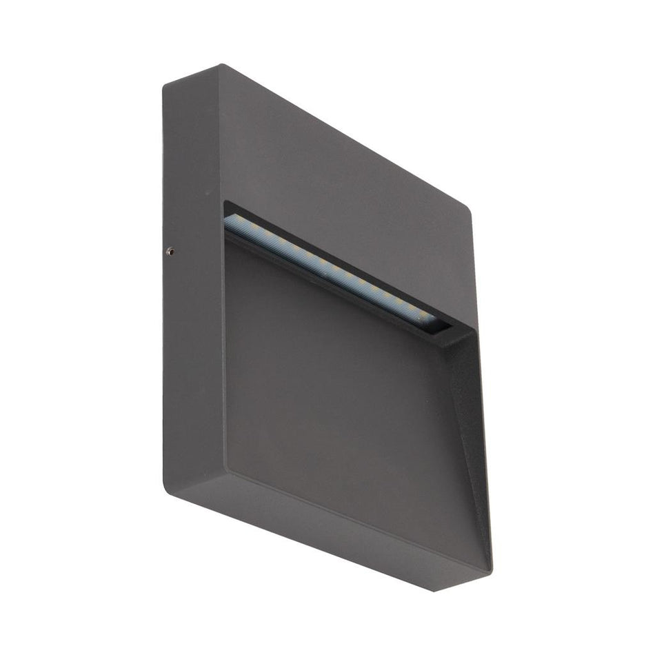 ZEKE-9- 9W Square LED Wall Light 240v - Dark Grey
